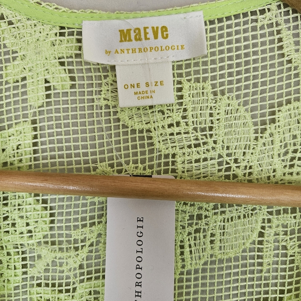 Maeve Lime Green Lace Duster Kimono - Picture 5 of 8
